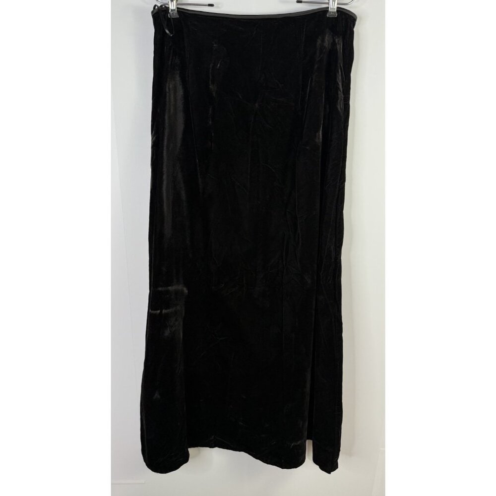 Vtg Scott McClintock Skirt Women's 14 XL Black Crushed Velvet Witchy‎ Whimsigoth